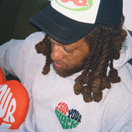 IGYB Puff Script Trucker Hat (Black/Red/Green)